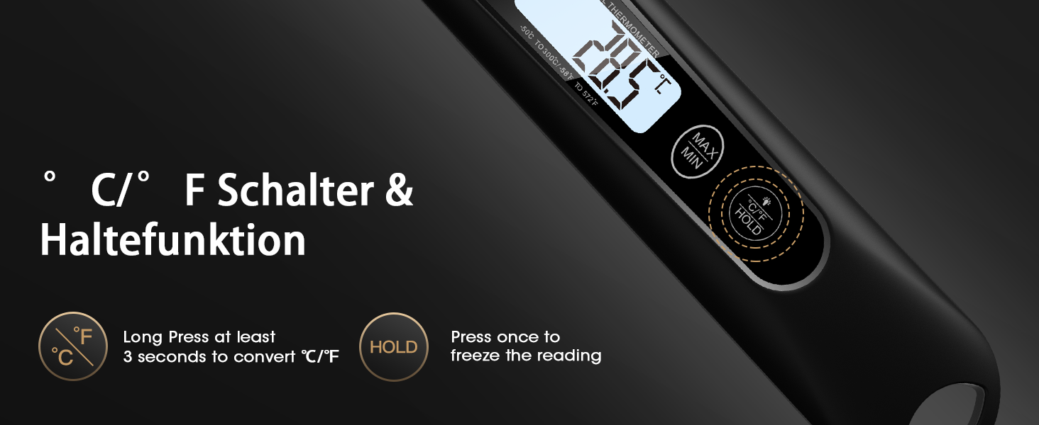 Цифровий кухонний термометр DOQAUS для приготування м'яса, випічки та грилю з LCD екраном