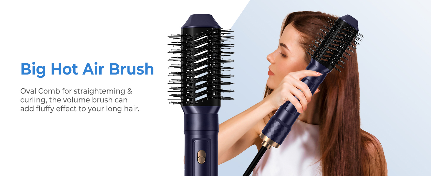 Професійний мультистайлер для волосся 6 в 1: фен, плойка, брашін, термощітка, випрямляч, Airbrush. Подарунчий набір для жінок (Блакитний)