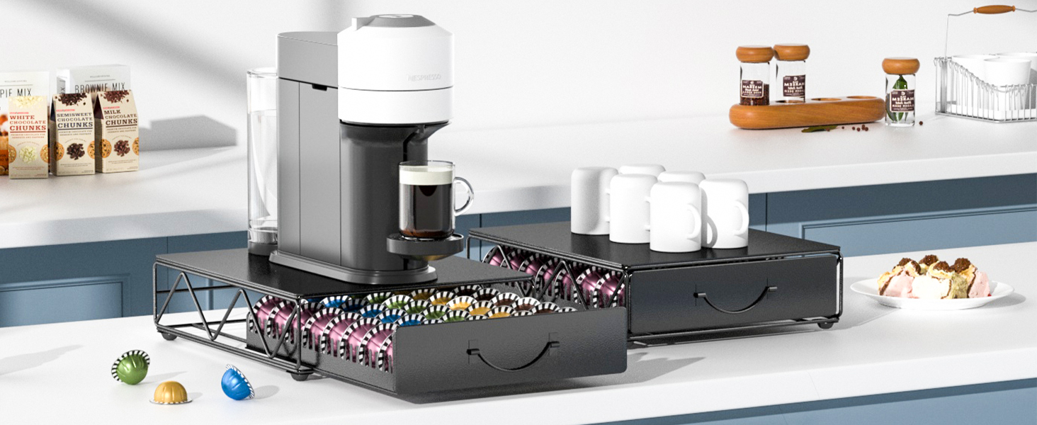 Тримач для капсул кави Nespresso Vertuo та Dolce Gusto на 50 капсул, металевий, для Nespresso машина (Vertuo 40)