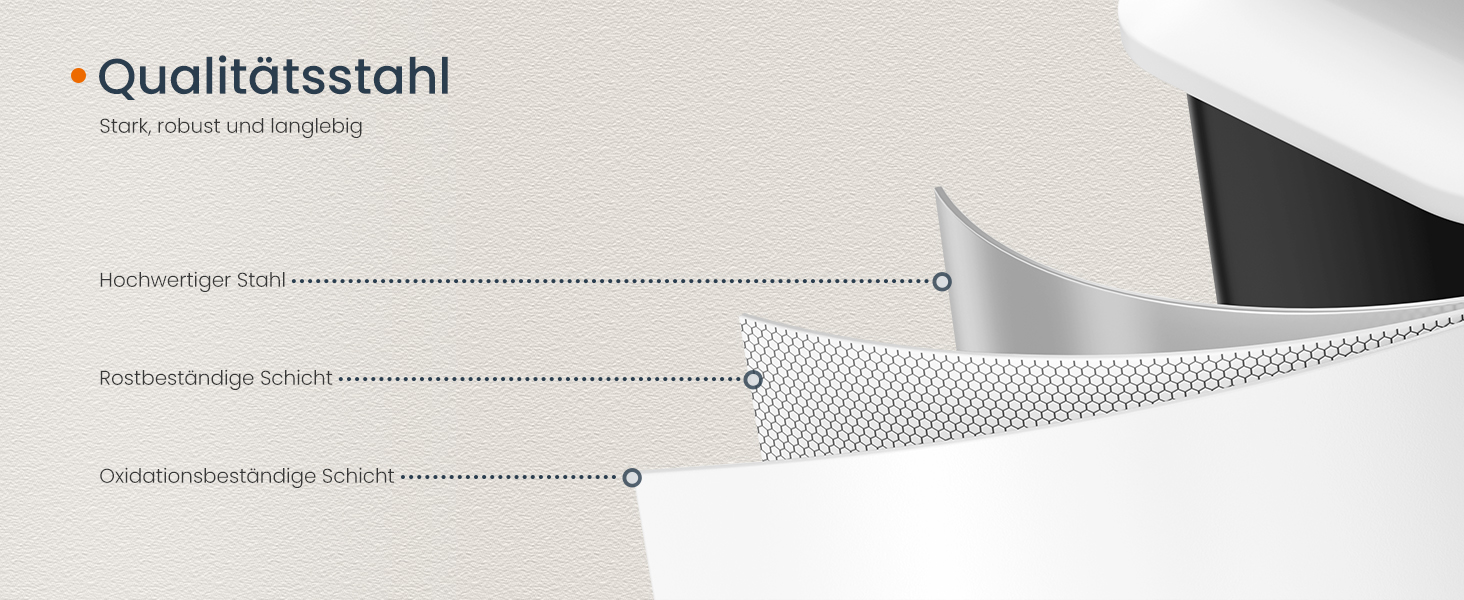 SONGMICS Відро для сміття кухонне, 3 відсіки по 15 л, з педалями, сортувальник сміття, з кришками та внутрішніми відрами, сталь, білий LTB740W02V1