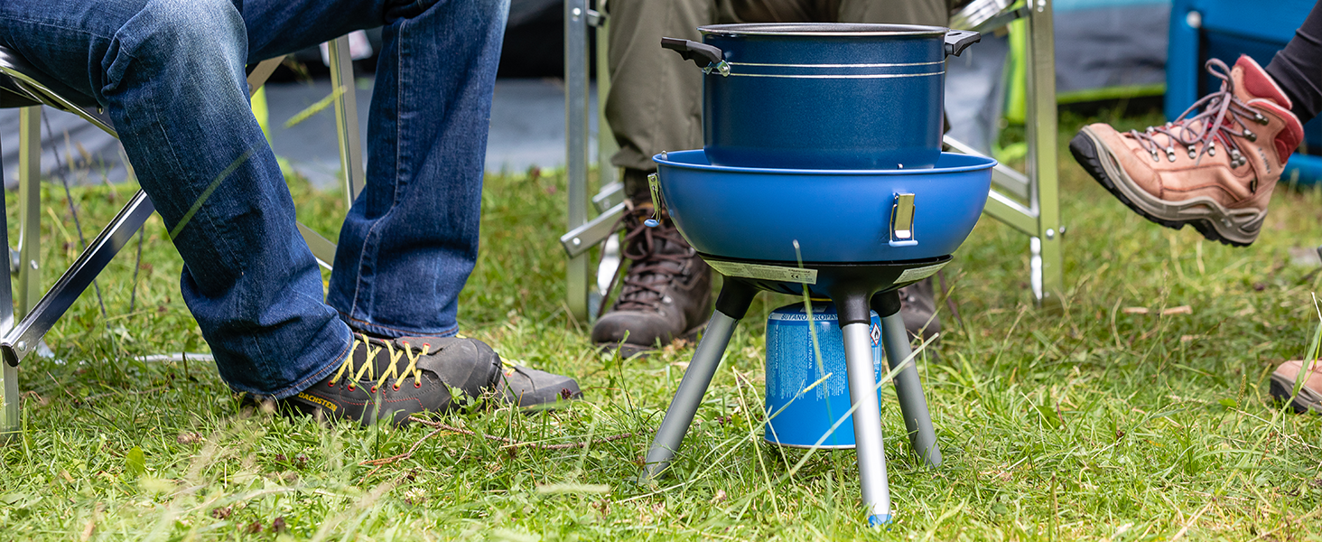Газовий гриль Campingaz Party Grill 200 для кемпінгу та пікніка, антипригарна поверхня, портативний, багатофункціональний
