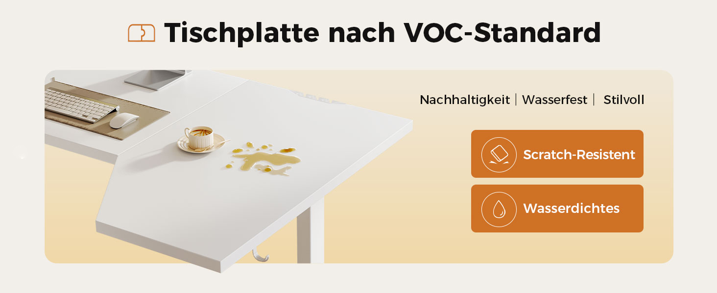 Електричний столик для роботи Agilestic L-подібної форми 150 см, регульована висота, для дому та офісу, ергономічний, зі з'єднуваною панеллю, світло-коричневий (150 x 90 см)