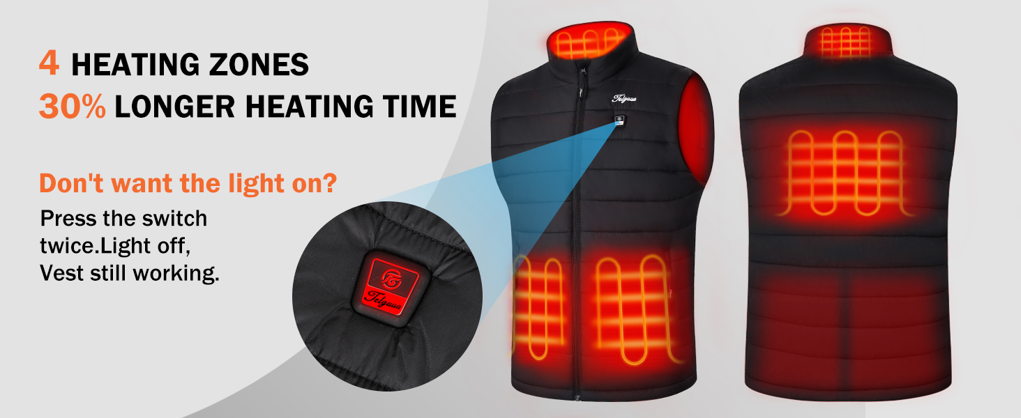 Обогреваемая жилетка для мужчин Telguua с Powerbank 12000mAh, USB, 3 температурні режими, 4 зони обігріву, для катання на лижах та роботи на вулиці, чорний