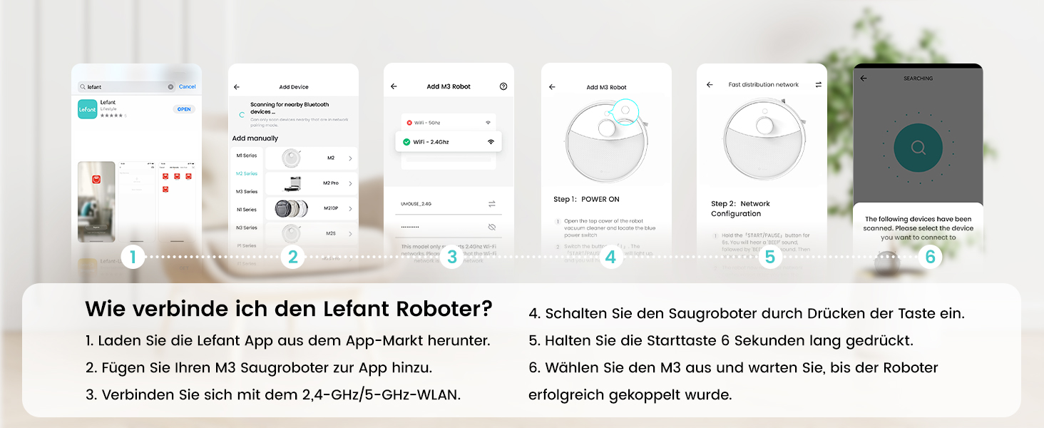 Робот-пилосос LEFANT M3 Gen2 з функцією миття, 12000Pa, автоматичне очищення, LiDAR, розпізнавання килимів, керування через додаток Freemove 3.0 та голосове керування, 8 тижнів бездротової роботи