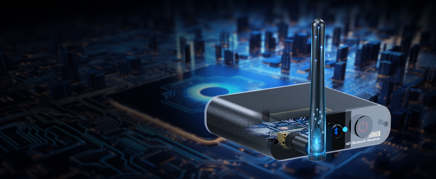 Bluetooth аудіоприймач YMOO з LDAC, ESS DAC-чіпом: оптичний та RCA вихід для стереосистеми