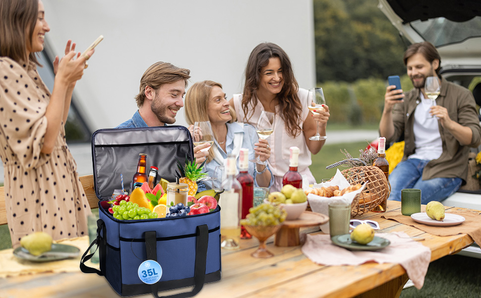 Термосумка для пікніків та відпочинку на природі 35L сірого кольору