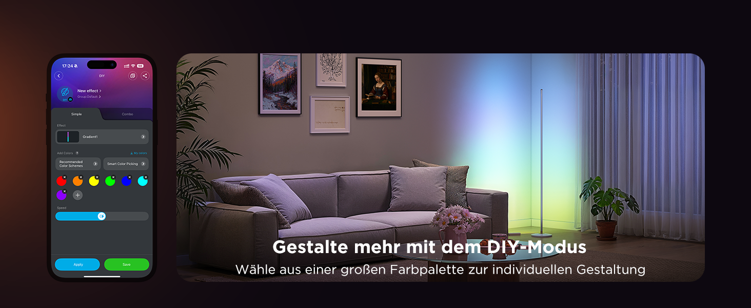 Govee LED-лампа RGBIC для дому, з Wi-Fi, димування, сумісна з Alexa та Google Assistant, 16 мільйонів кольорів, 58 режимів, музичний режим, DIY для ігор та сну (срібна, 1 шт.)