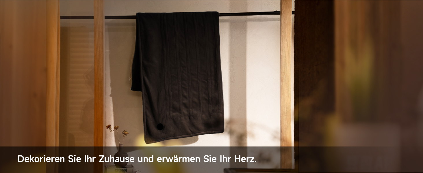 Електрична ковдра GOTCOZY 130x180 см з 10 режимами нагріву та таймером, коричнева, пральна