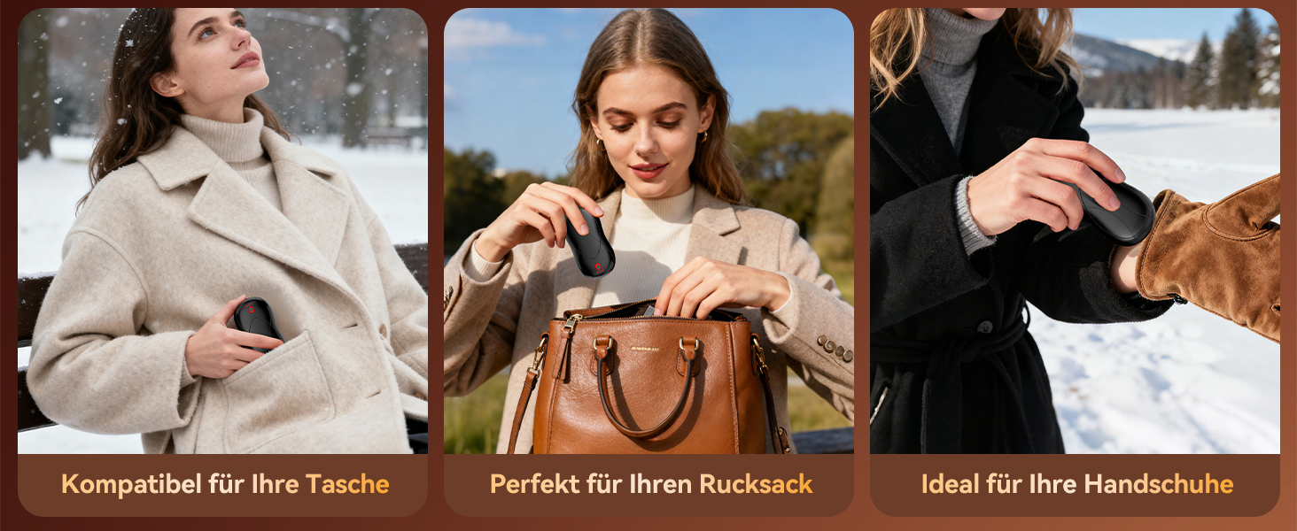 Електричні грілки для рук PHEJIE, 2 шт., 3 режими нагріву, портативні, для активного відпочинку, кемпінгу, гольфу, подарунок для жінок та чоловіків, чорний