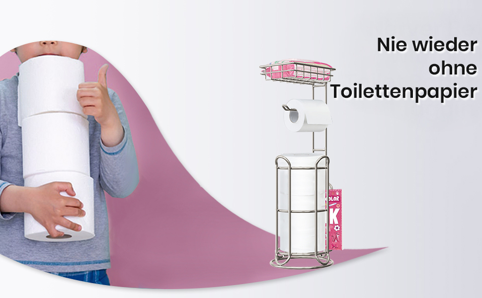 Тримач туалетного паперу TreeLen Mega Roll з нержавіючої сталі, тримач серветок та журналів, хромований, на 4 рулони