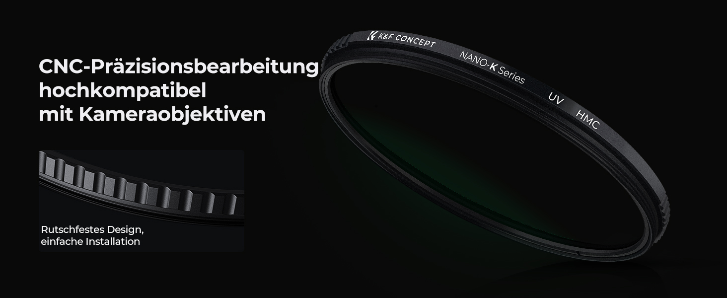 UV фільтр K&F Concept 49мм з кришкою та серветкою для об'єктива, 18-шарове нанопокриття Nano Klear