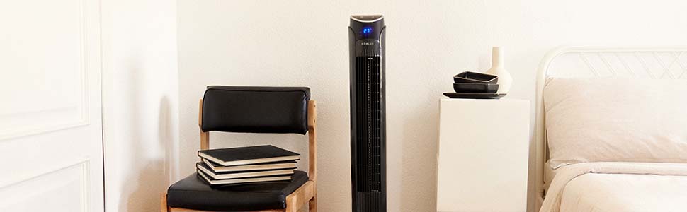 Вентилятор підлоговий Newlux W130 безлопатевий, 45W, 103.5 см, 3 режими, 70° осциляція, таймер 12h, з пультом, чорний