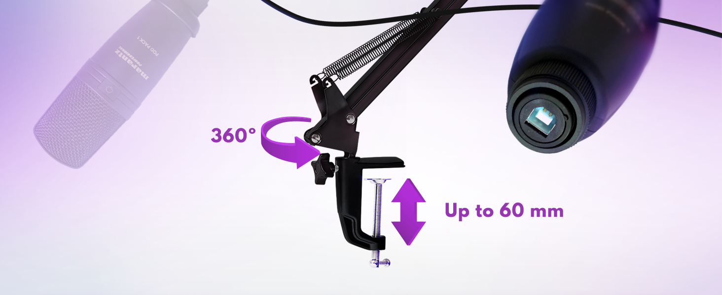 Мarantz Professional MPM-1000U - USB Конденсаторний мікрофон з великою мембраною та нирковою характеристикою для подкастів, студії, геймінгу. Комплект Pod Pack 1