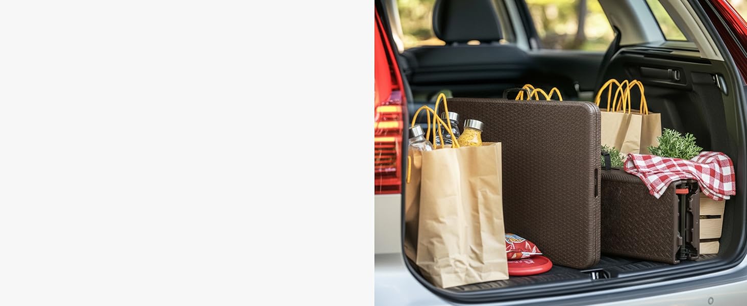 Стіл-буфет Floordirekt Buffettisch: розкладний пластиковий стіл 183x76 см з ручкою для перенесення, для саду, тераси, балкону, кемпінгу (на 6 осіб)