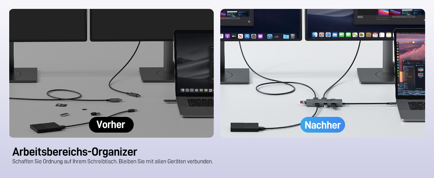 Док-станція Acer USB-C 9-в-1: Dual HDMI 4K@60Hz, 3xUSB-A, USB-C 5Gbps, 100W PD, SD/TF, для Dell, Chromebook, MacBook, Surface