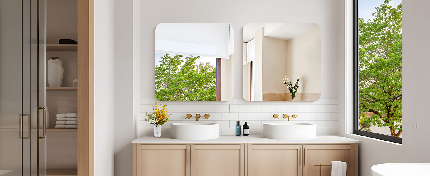 Рамковий настінний дзеркало 75x75 см без рами для ванної, спальні, вітальні. Можливість вертикального та горизонтального кріплення