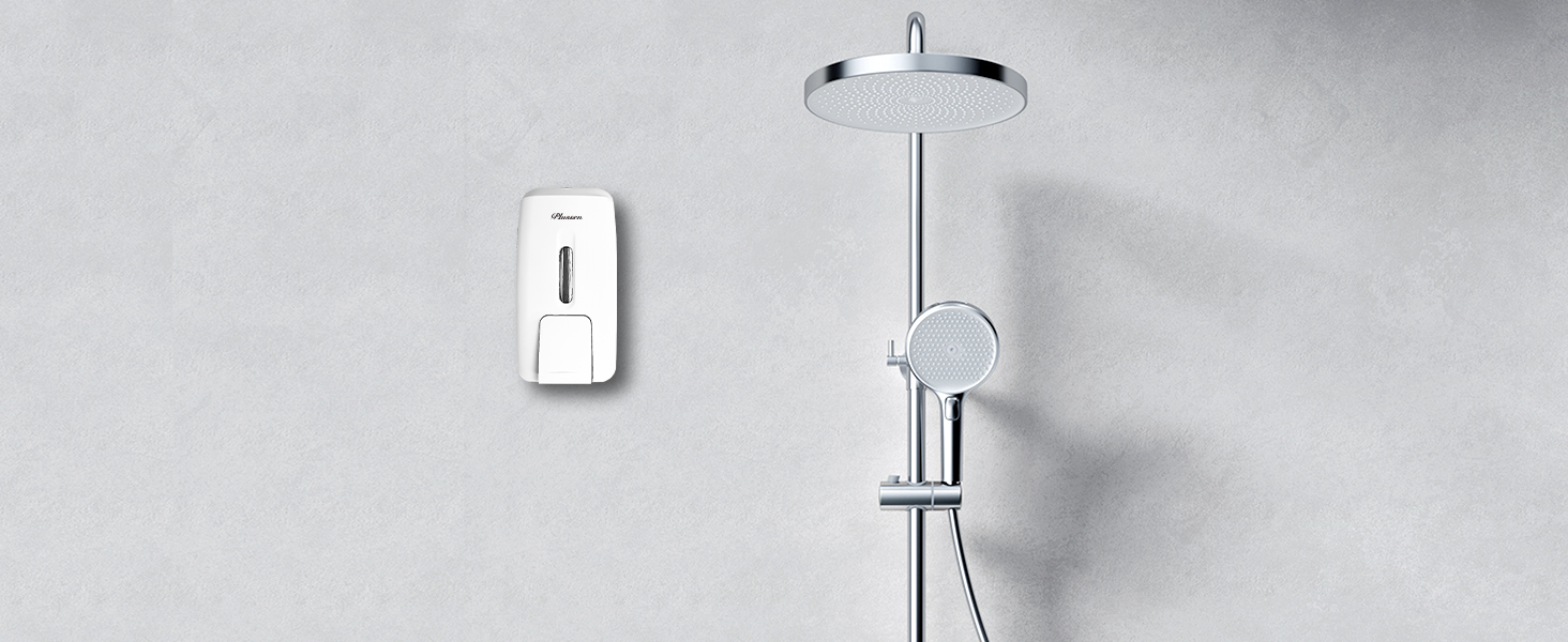 Настінний диспенсер для рідкого мила - диспенсер для мила та гелю для душу (9088) (Білий)