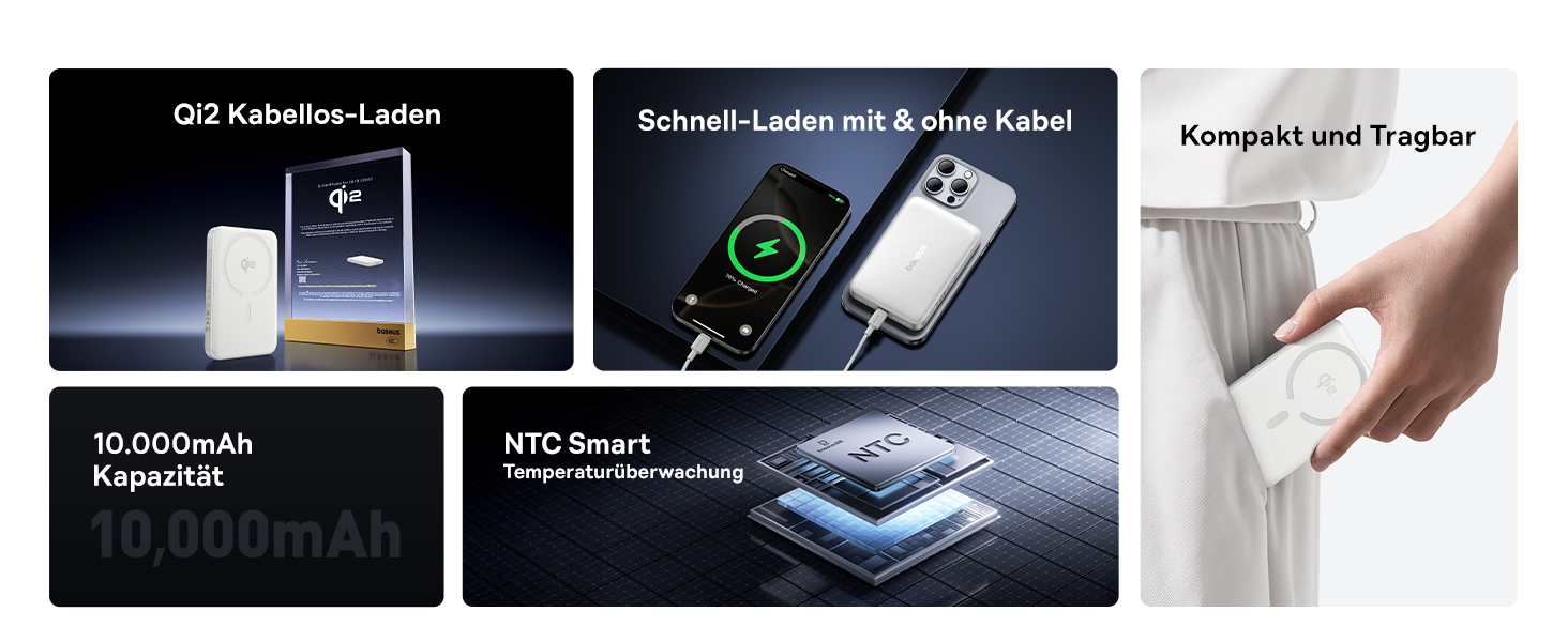 Power Bank Baseus EnerFill MagSafe 10000mAh з PD 22.5W та бездротовою зарядкою 15W для iPhone