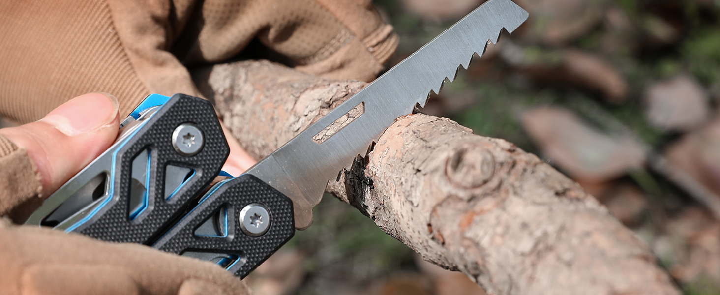 Mossy Oak 21-in-1 Multi-Tool - Folding Knife & Pliers - Camping, Hiking, Repair - with G10 Handle & Carrying Pouch