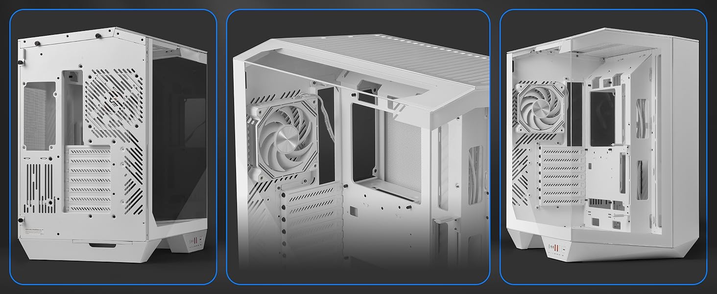 darkFlash DY470: Корпус для ігрового ПК Full-Tower ATX з 4 PWM-ARGB вентиляторами, сумісний з RTX 40, білий