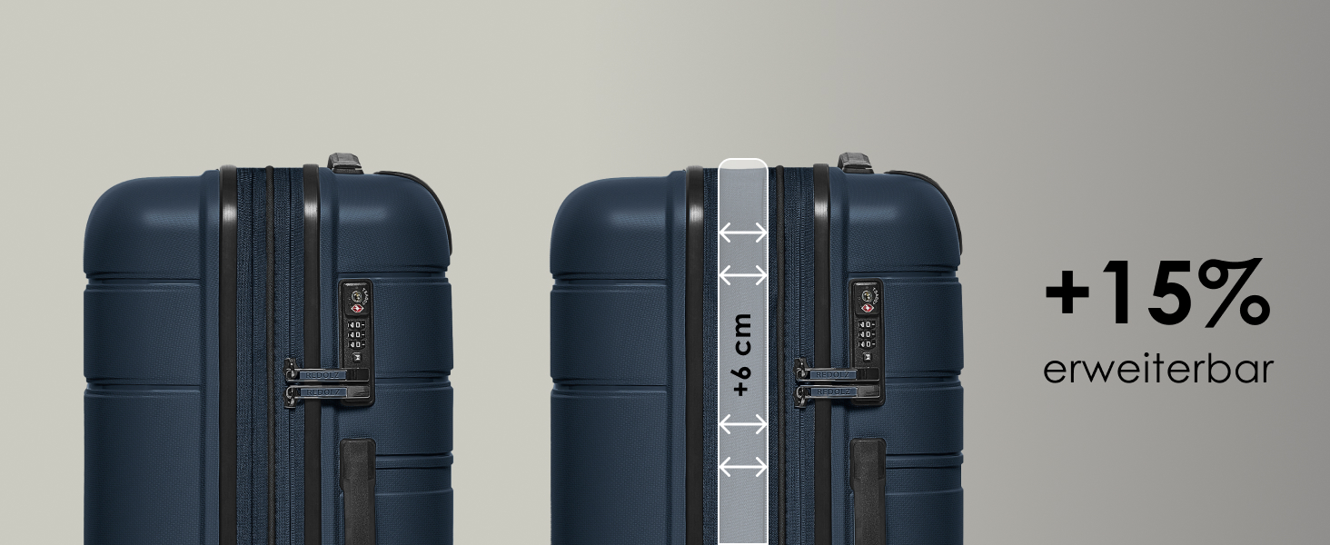 Набір валіз REDOLZ Essentials 11 Trolley Set 3-teilig Midnight Blue (56 см) – розширюваний