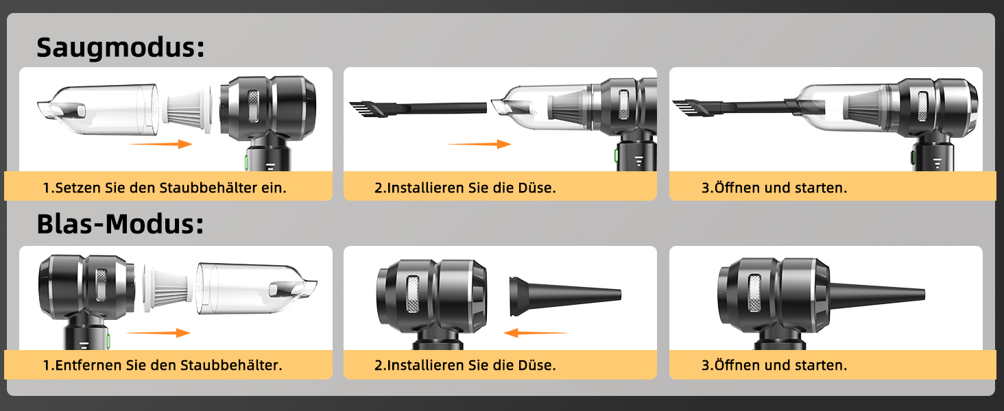 Портативний бездротовий пилосос NVKHG з акумулятором, 26000Pa, 3 швидкості, безщітковий двигун, для дому, авто, офісу, видалення шерсті тварин, срібний