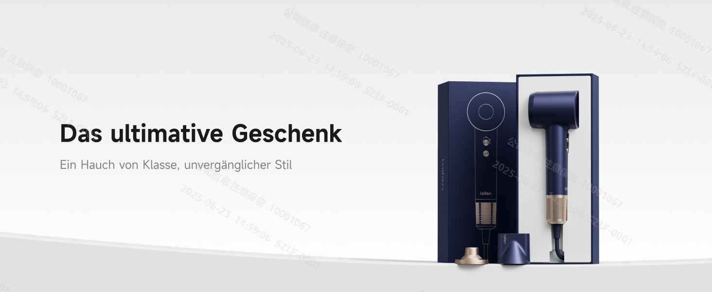 Фен Laifen з магнітною насадкою, 200 млн негативних іонів, 110 000 об/хв, швидке сушіння, Swift Premium, кобальтово-синій