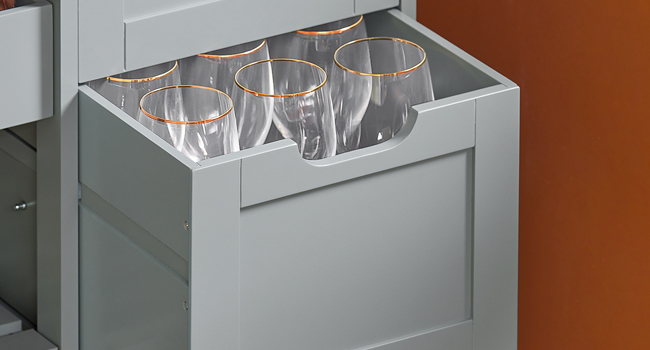SoBuy Rolling Kitchen Cart with 2 Removable Shelves and 1 Tray - White/Light Grey