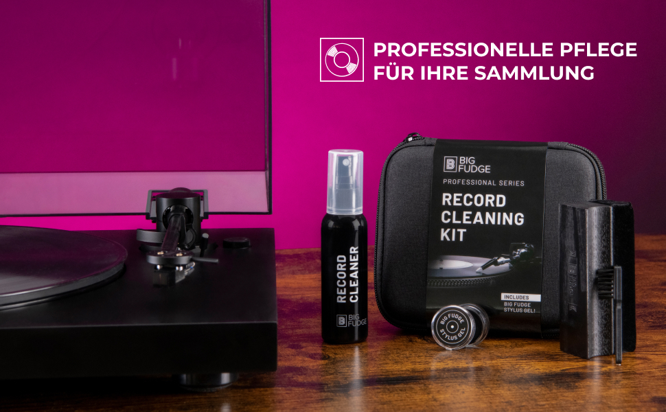 Набір для чищення вінілових платівок Big Fudge 5-в-1: щітка, засіб для чищення голки, сумка – професійний набір для догляду за вінілом
