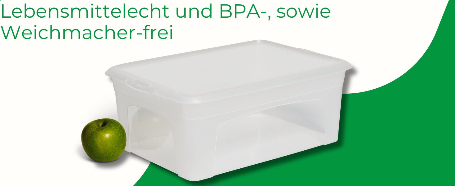 Набір із 6 прозорих пластикових контейнерів з кришкою 5 л, BPA-free, для зберігання, штабельовані, з кліп-застібкою, 34x19x11 см