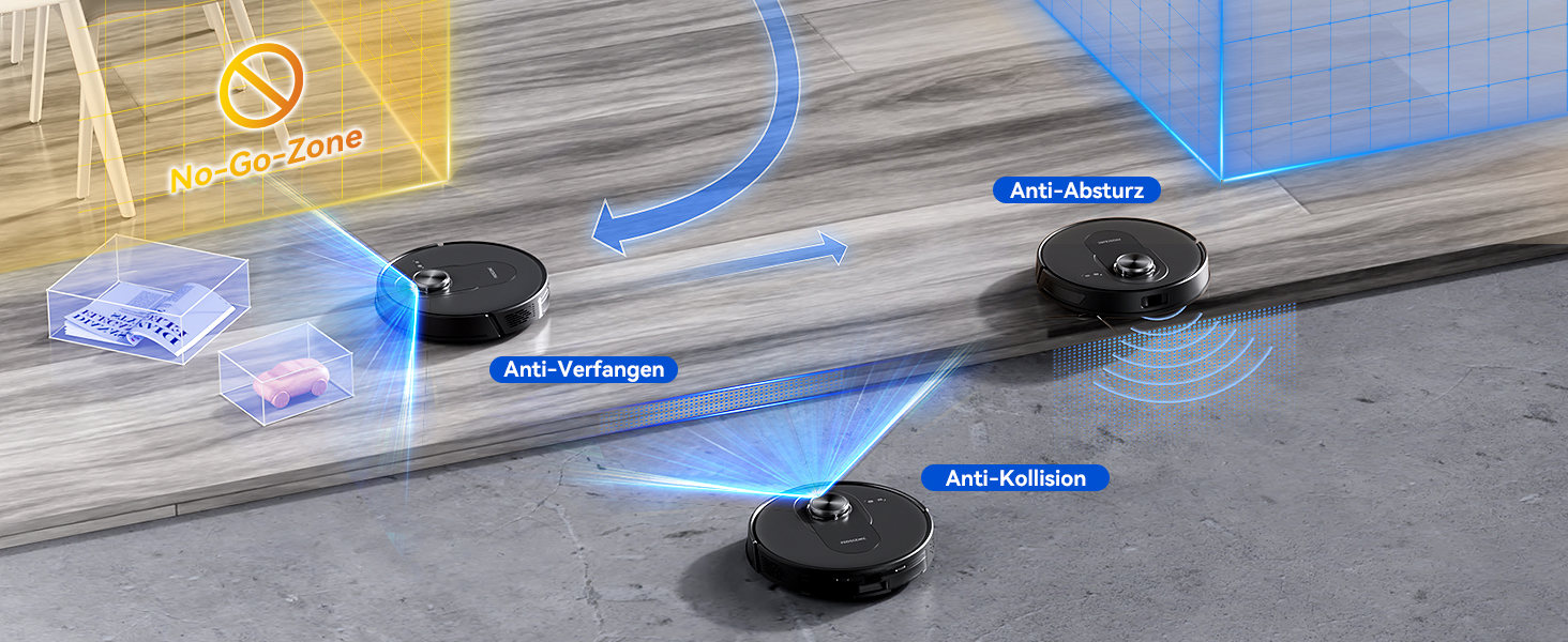 Робот-пилосос Proscenic Q8 Max+ з функцією миття, 8000Pa, 200 хвилин роботи, 3L пилозбірник, Lidar-навігація, уникнення перешкод, керування через додаток та голосове управління, для твердих поверхонь та килимів