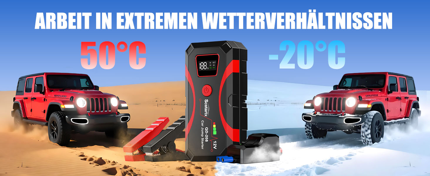 Powerbank для авто Starthilfe 2000A, 12V, з LCD екраном та LED ліхтариком, для бензинових та дизельних двигунів (до 7L/4L)