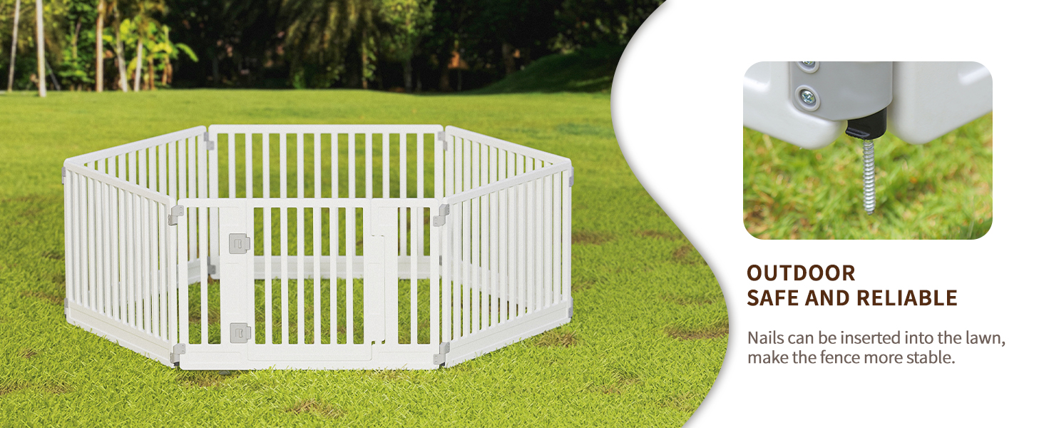 Вольєр для цуценят Gupamiga, розкладний вольєр для собак з дверцятами, вольєр для цуценят для дому, міцний та гладкий, просте встановлення, білий (178 x 178 см), 8 штук (6 штук)