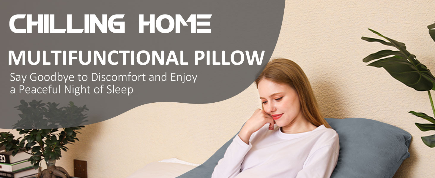 Подушка для вагітних Chilling Home U-подібної форми, подушка для сну на боці з чохлом, велика подушка для годування, подушка для жінок та тих, хто спить на боці (чорний, синій)