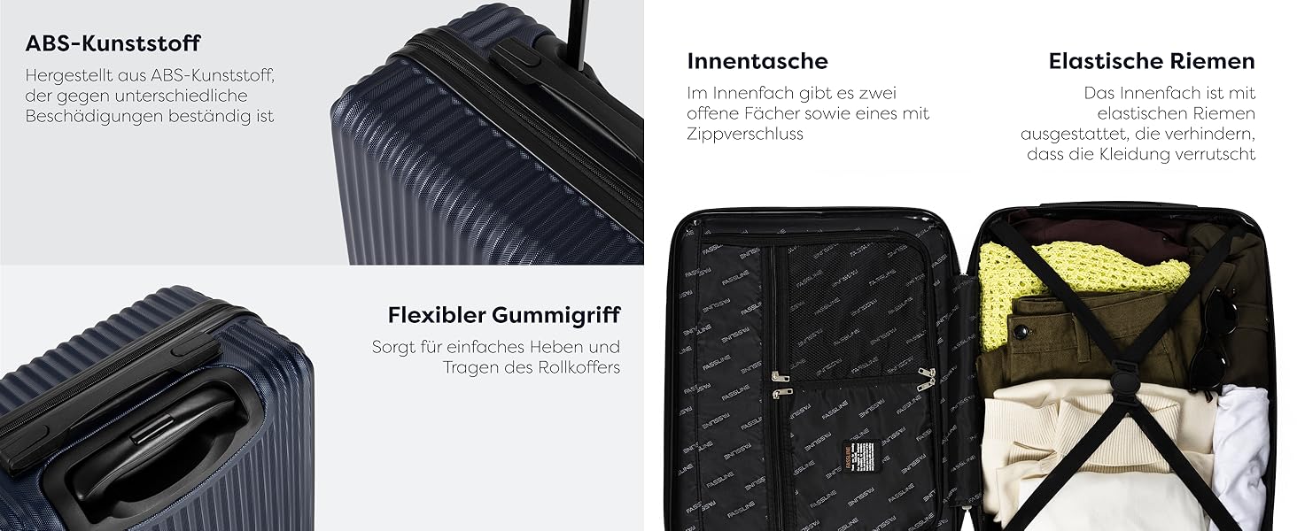 Набір валіз 3 шт: ручна, середнього та великого розміру. Чохол з ABS-пластику, 4 колеса, кодовий замок, телескопічна ручка. Набір валіз (малий + середній + великий). Колір: темно-синій, ручна валіза (M)