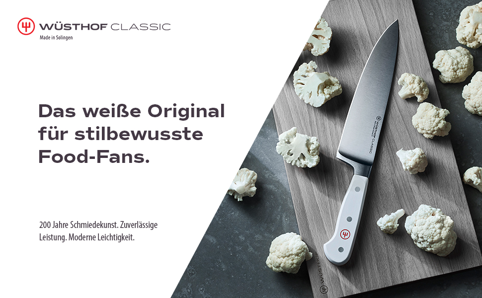 Кухонний ніж WÜSTHOF Classic 20 см, білий, нержавіюча сталь