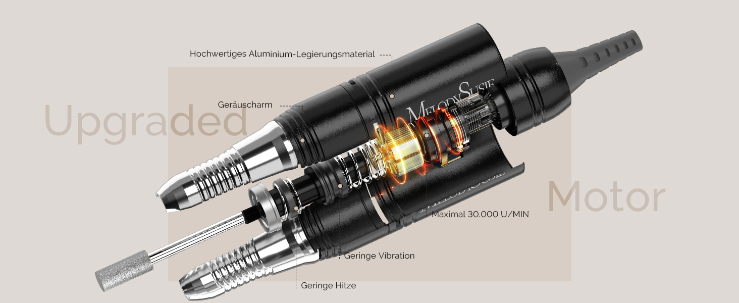 Електричний фрезер для нігтів MelodySusie 30000 об/хв: професійний набір для манікюру та педикюру з педалем. Підходить для гелю та акрилу.
