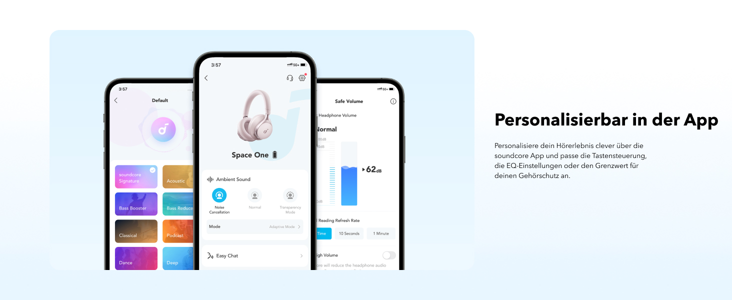 Soundcore Space One Рожеві Бездротові Навушники з Активним Шумозаглушенням Bluetooth 5.3, 40 годин, Hi-Res Audio, App