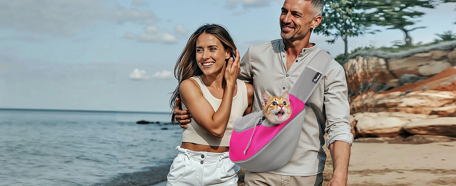 Pawaboo Сумка-переноска для собак, оновлена модель з кишенею для телефону, регульована, чорна, S