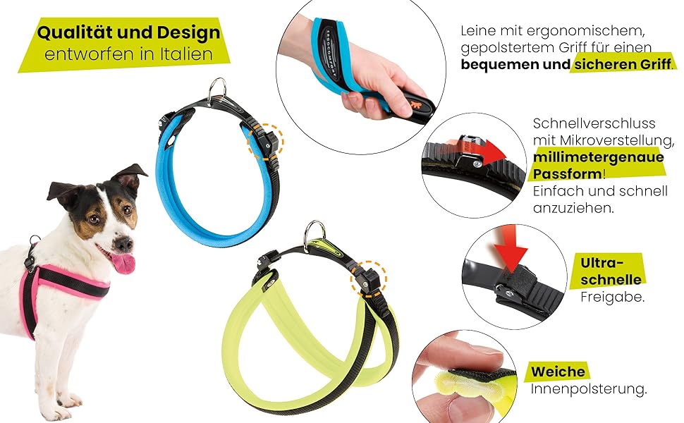 Нашийник для собак Ferplast ERGOFLUO C15/42 з м'якою підкладкою та мікрорегулюванням, рожевий (43x51x25 мм)