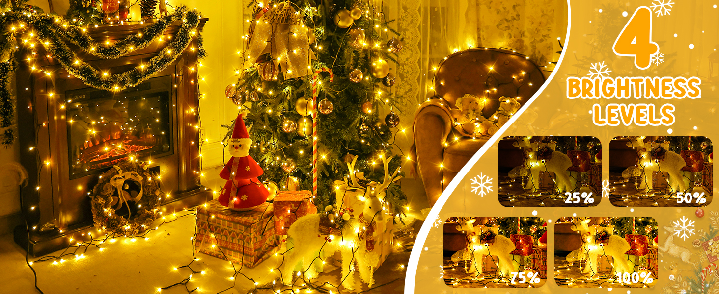 Гірлянда святкова на ялинку, для декору приміщень та вулиці - 80м, 800 LED, з пультом, таймером, вологостійка, 8 режимів, тепле біле світло, для вечірки, саду, декору на Новий Рік