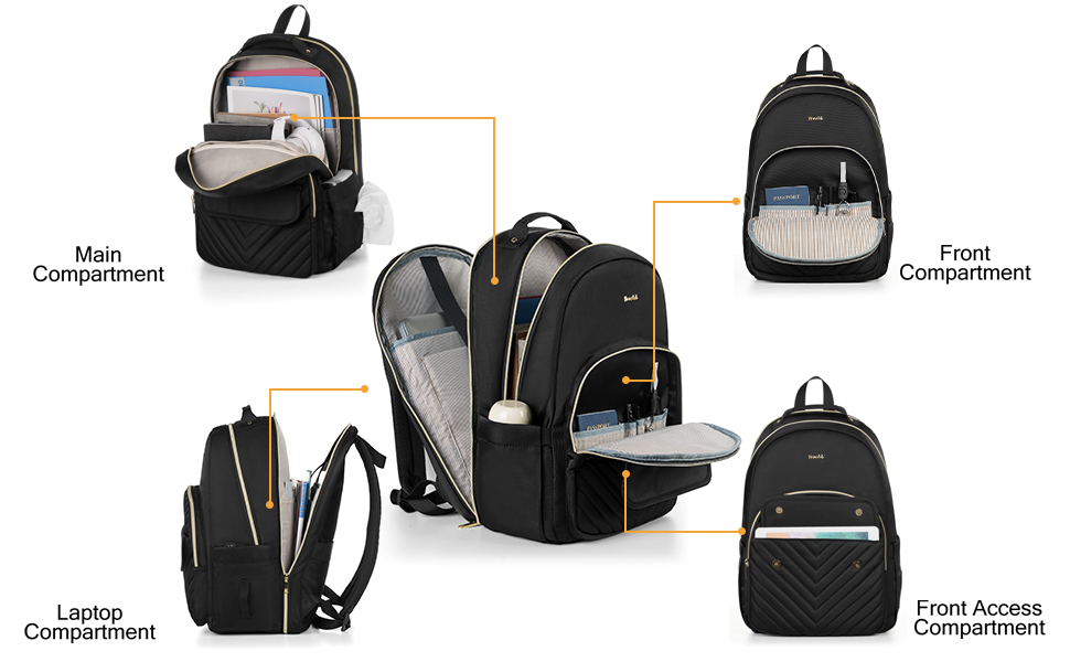 Жіночий рюкзак для ноутбука 17.3 дюйма: стильний рюкзак для дівчат, підлітка, студентки та вчительки, для навчання, роботи та офісу (15.6', сірий)