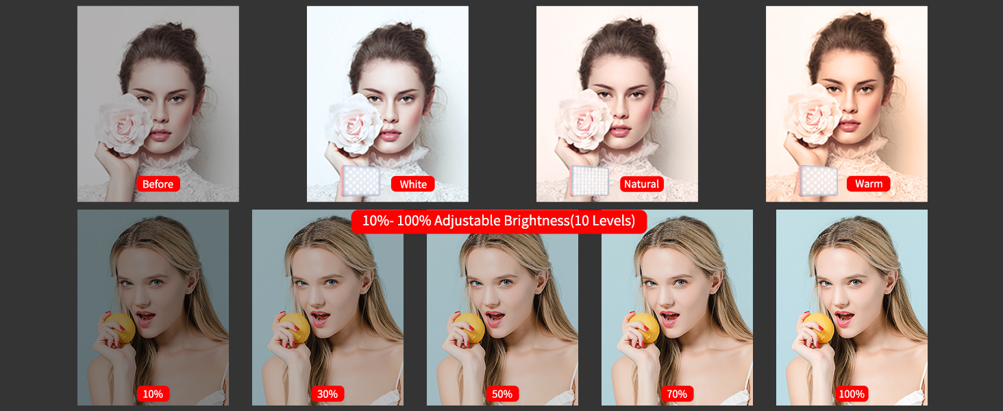 LED-відеолампа Newmowa NMW-80AI для селфі, TikTok, макіяжу та відеоконференцій (рожева)