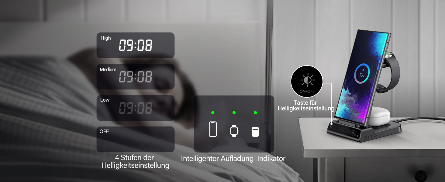 Бездротова зарядка 3-в-1 для Samsung Galaxy S25 Ultra, Watch 8/Ultra/7/6, Buds 3/3 Pro. Підтримка моделей S25/S24/S23, Z Flip 7/Fold 6