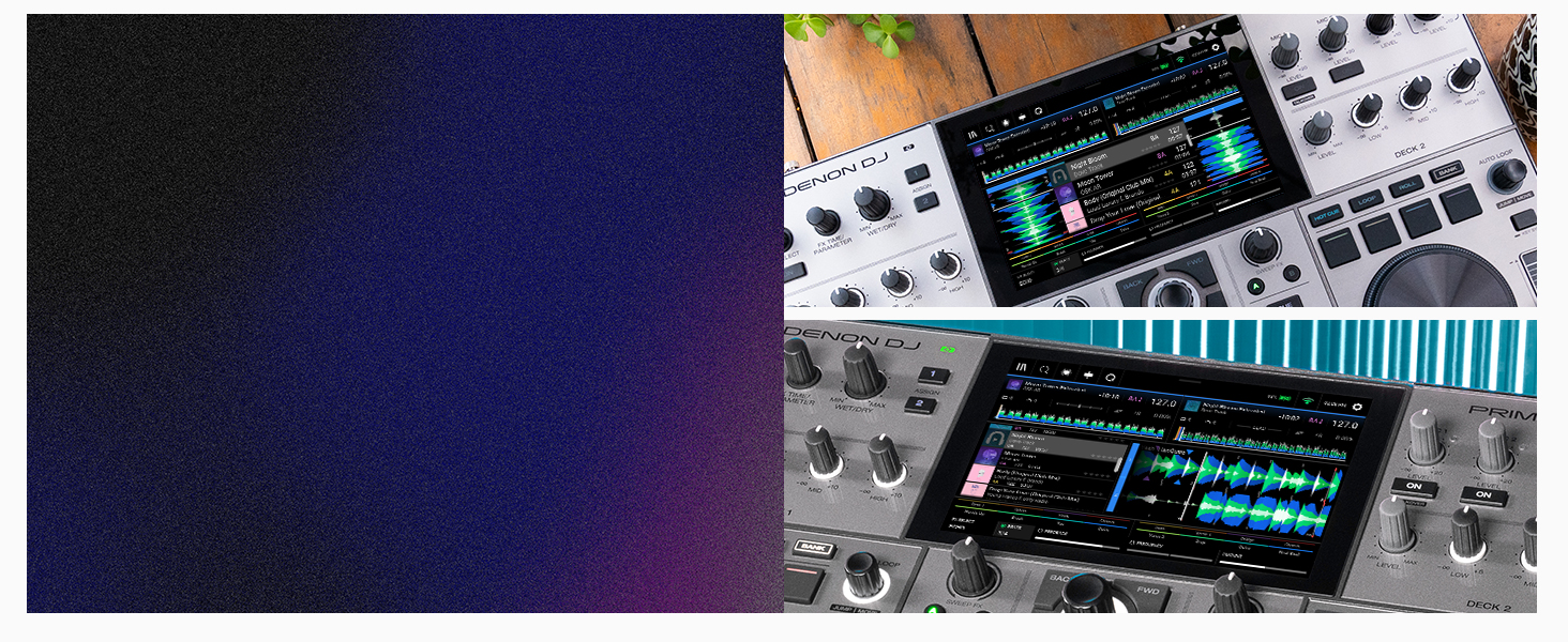 Denon DJ PRIME GO+ - Портативний DJ контролер та мікшер з розділенням STEM, 2 деки, Wi-Fi, Bluetooth, керування світлом, 7
