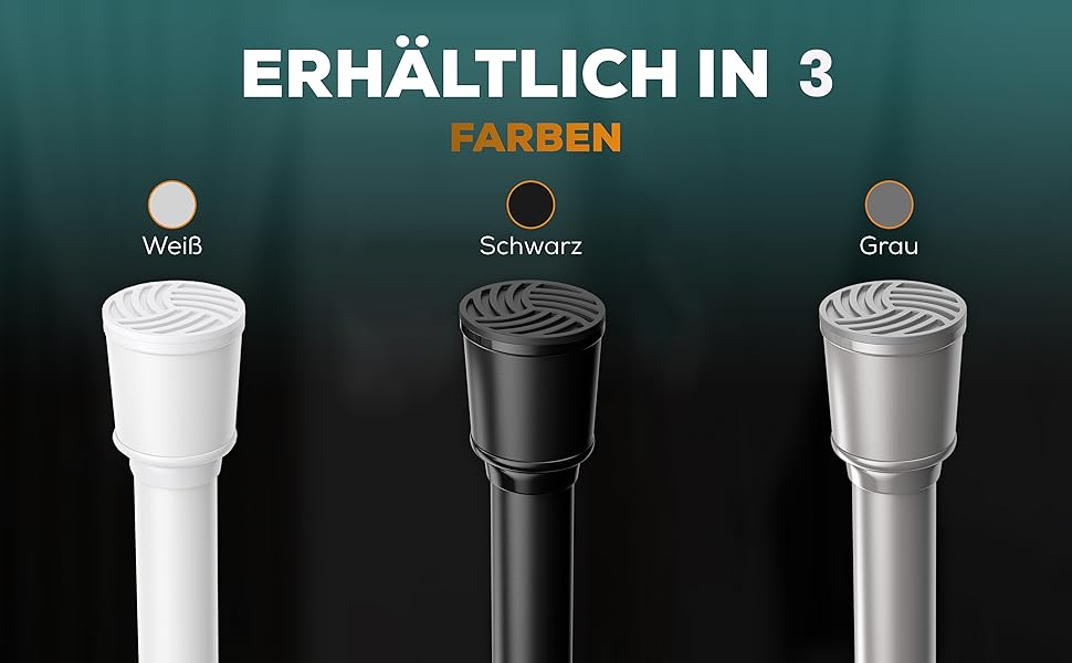 Штанга для штор без свердління 370-420 см, чорна, Ø 32 мм - штанга для кріплення штор, душової кабіни, дверей та шафи