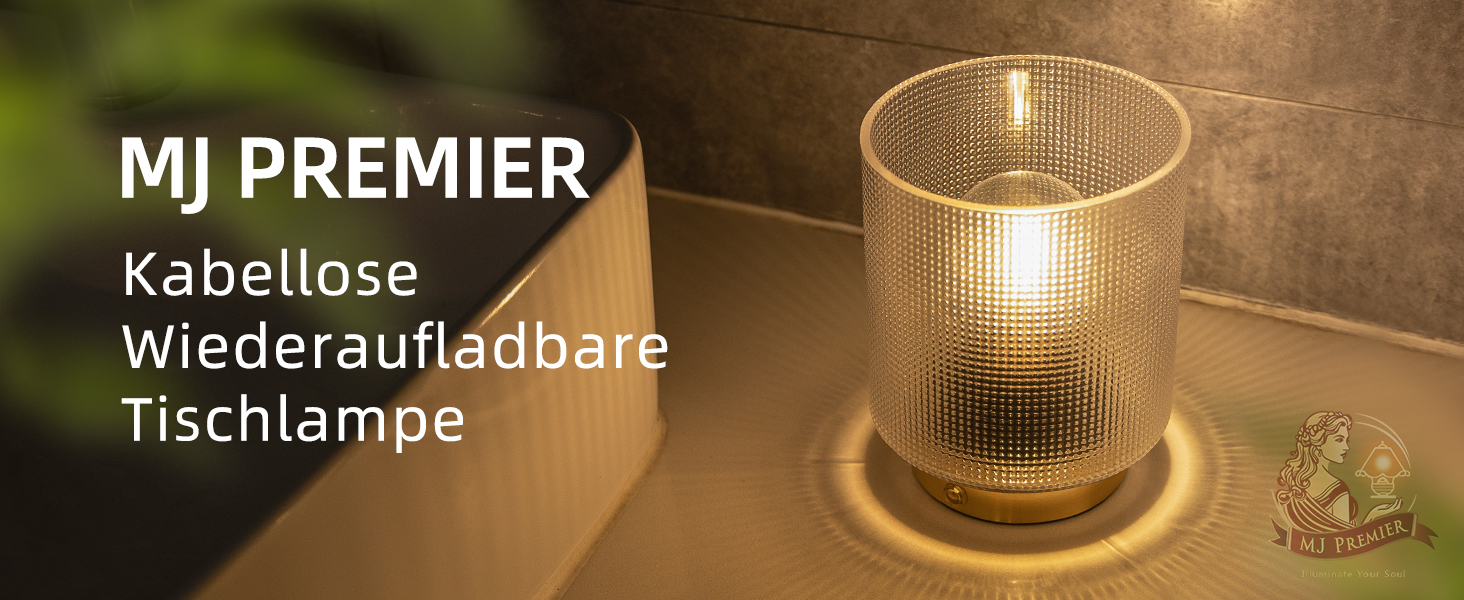 Бездротова настільна лампа з таймером, вінтажний дизайн, LED, скло, для дому та вулиці, диммування, сірий колір, розмір L