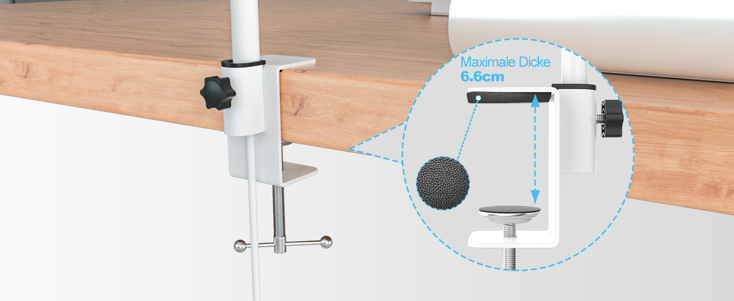 LED лампа настільна для офісу та дому, світло для монітора, 1400 люмен, регульована яскравість, кріплення-прищіпка, світло для робочого місця, гнусий шийка, подвійний насадка, 5 режимів кольору та рівнів яскравості, білий колір, 64 см