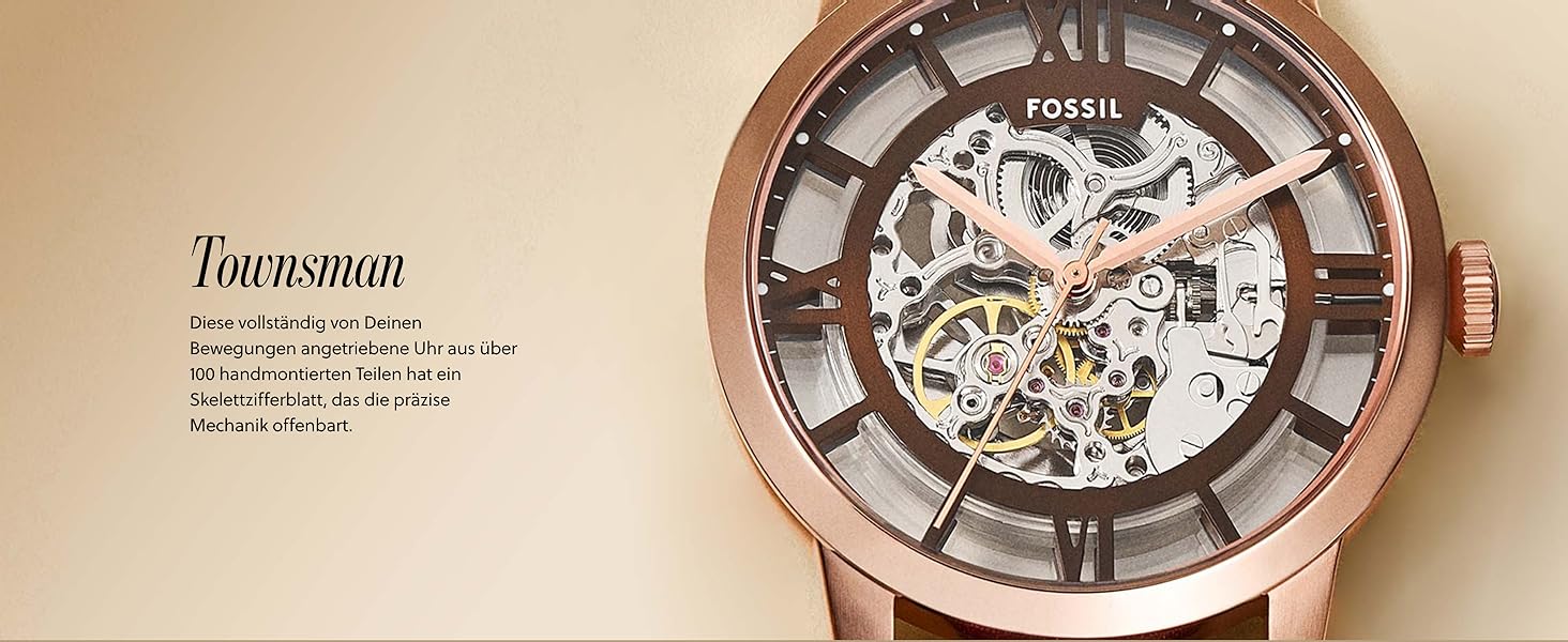 Годинник Fossil Townsman для чоловіків: хронограф з корпусом та браслетом з нержавіючої сталі або шкіряним ремінком, коричневий