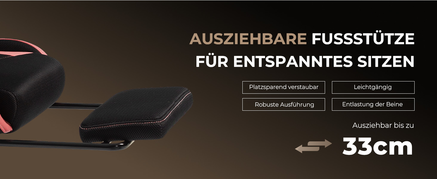 Геймерське крісло Nexthra Ergonomisch з підставкою для ніг, до 180 кг, рожеве. Офісне крісло для геймінгу та роботи, з регульованою спинкою 150°